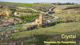  Presentation with ancient roman - Beautiful slide set featuring city of segovia ancient roman backdrop and a tawny brown colored foreground