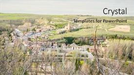  Presentation with ancient roman - Presentation design with city of segovia ancient roman background and a soft green colored foreground