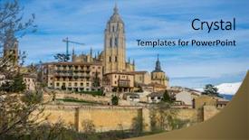  Presentation with ancient roman - Beautiful PPT theme featuring city of segovia ancient roman backdrop and a light blue colored foreground