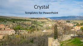  Presentation with ancient roman - Presentation design with city of segovia ancient roman background and a light blue colored foreground