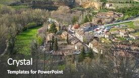  Presentation with ancient roman - PPT theme with city of segovia ancient roman background and a  colored foreground