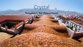  Presentation with roof - Colorful PPT theme enhanced with city-of-sucre-as-seen backdrop and a light blue colored foreground