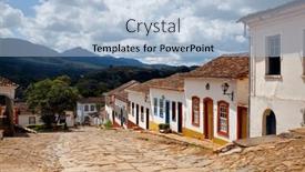  Presentation with city - PPT theme enhanced with city-of-tiradentes-in-minas background and a light blue colored foreground