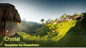  Presentation with indonesia - Slide set consisting of city of ubud bali indonesia background and a tawny brown colored foreground