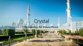  Presentation with abu dhabi united arab emirates - Presentation theme featuring city of united arab emirates background and a  colored foreground