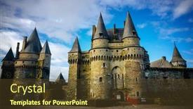  Presentation with city - Presentation theme having city-of-vitr-is-located background and a tawny brown colored foreground