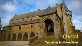  Presentation with city - Beautiful PPT theme featuring city-of-vitr-is-located backdrop and a tawny brown colored foreground