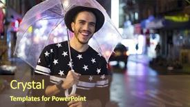  Presentation with rainy day - Beautiful PPT theme featuring city on a rainy night backdrop and a tawny brown colored foreground