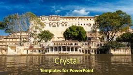  Presentation with udaipur - Beautiful PPT layouts featuring city palace complex on lake pichola udaipur rajasthan india backdrop and a tawny brown colored foreground