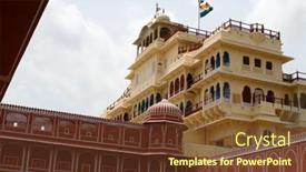  Presentation with city india - Presentation consisting of city-palace-located-in-jaipur background and a tawny brown colored foreground