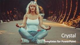  Presentation with colorful impressionist style artistic color - PPT theme with city park and meditating film background and a  colored foreground