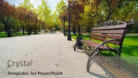  Presentation with paving - Presentation enhanced with city-park-in-day-beautiful background and a mint green colored foreground