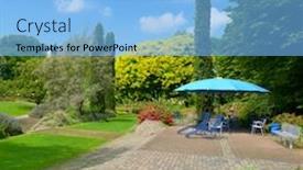  Presentation with resting place - Theme having environment pathways green lawns - city park in mannheim germany background and a light blue colored foreground