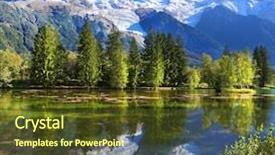  Presentation with spruce - Presentation theme enhanced with middle-aged woman in a polka-dot dress on a white background with her index finger to her chin thoughtfully lowered her gaze background and a gray colored foreground.