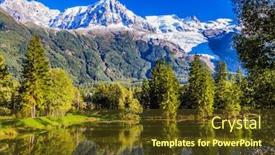  Presentation with blanc - Audience pleasing PPT theme consisting of city park is illuminated by the sunset the mountain resort of chamonix - mont blanc the lake reflected the evergreen spruce and snow-capped alps concept of active and ecological tourism backdrop and a tawny brown colored foreground