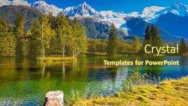  Presentation with spruce - Audience pleasing PPT theme consisting of city park is illuminated by sunset the mountain resort of chamonix haute-savoie the lake reflected the snow-capped alps and evergreen spruce backdrop and a tawny brown colored foreground