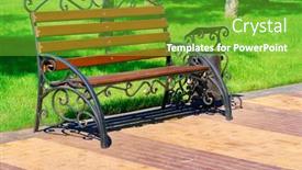  Presentation with path sunlight - Amazing presentation having city-park-on-a-summer backdrop and a seafoam green colored foreground