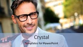  Presentation with street - Presentation design with city people - trendy smiling guy walking background and a light blue colored foreground