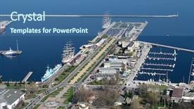  Presentation with chernobyl nuclear power plant view - Amazing theme having city port from the plane backdrop and a ocean colored foreground