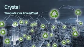  Presentation with green city - Presentation theme with city powered by green energy background and a tawny brown colored foreground