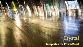  Presentation with public transport - Audience pleasing PPT theme consisting of city-public-transport-at-night backdrop and a tawny brown colored foreground