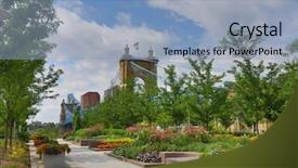  Presentation with kentucky - Beautiful theme featuring city riverfront - john a roebling bridge was backdrop and a light blue colored foreground