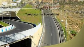  Presentation with road - PPT layouts consisting of city-road-streetscape-in-yerevan background and a coral colored foreground