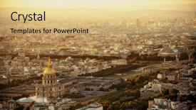  Presentation with paris - Audience pleasing theme consisting of city rooftop view with napoleon backdrop and a lemonade colored foreground