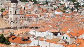  Presentation with dubrovnik - Beautiful slide deck featuring city rooftops and the franciscan backdrop and a coral colored foreground