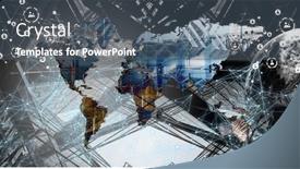  Presentation with connection - Presentation featuring city-scape-and-network-connection background and a gray colored foreground