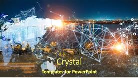  Presentation with network - Slides with city-scape-and-network-connection background and a tawny brown colored foreground