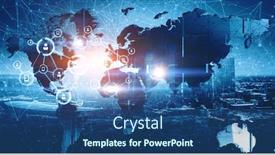  Presentation with connection - Slide deck enhanced with city-scape-and-network-connection background and a ocean colored foreground