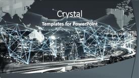  Presentation with connection - Presentation featuring city-scape-and-network-connection background and a dark gray colored foreground