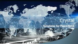  Presentation with connection - Presentation enhanced with city-scape-and-network-connection background and a teal colored foreground