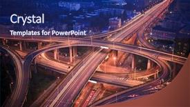  Presentation with street lights - Presentation with city scape of the hangzhong background and a navy blue colored foreground