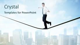  Presentation with tall buildings - Audience pleasing PPT layouts consisting of city scape tall buildings backdrop and a sky blue colored foreground