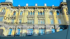  Presentation with city street - PPT theme featuring city scape with the image background and a  colored foreground