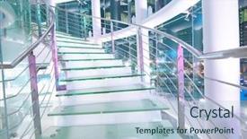  Presentation with made in america - Presentation having city scapes lights - staircase made by glass background and a light blue colored foreground