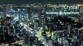  Presentation with tokyo - Beautiful presentation design featuring city scapes lights - tokyo cityscape at night backdrop and a tawny brown colored foreground