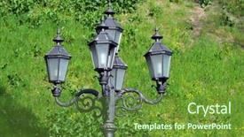  Presentation with historical philosophical studies - Slide deck having city scapes street lamp - downtown lantern historical area background and a  colored foreground