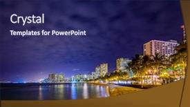  Presentation with honolulu hawaii - Beautiful presentation featuring city scapes street lamp - fantastic view of tropical ocean backdrop and a navy blue colored foreground