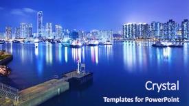  Presentation with hong kong - Amazing slide set having city scapes street lamp - harbor in hong kong backdrop and a navy blue colored foreground