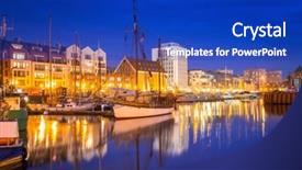  Presentation with mangrove avicenia marina - Presentation theme consisting of city scapes street lamp - marina at motlawa river background and a  colored foreground