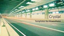  Presentation with bus - Audience pleasing presentation theme consisting of city scapes street lights - blurred bus light trails backdrop and a lemonade colored foreground