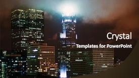  Presentation with chicago - Presentation theme having city scapes street lights - chicago at night background and a wine colored foreground