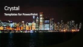  Presentation with chicago southside communities - Presentation theme enhanced with city scapes street lights - chicago at night background and a wine colored foreground