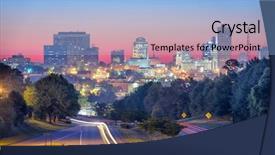  Presentation with skyline - Audience pleasing presentation theme consisting of city scapes street lights - columbia south carolina usa skyline backdrop and a light blue colored foreground