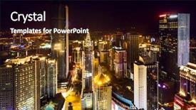  Presentation with street lights - Slide set consisting of city scapes street lights - high angle view of illuminated background and a black colored foreground