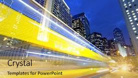  Presentation with traffic light - Colorful slides enhanced with city scapes street lights - high speed traffic and blurred backdrop and a yellow colored foreground