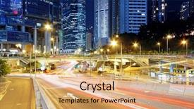  Presentation with traffic light - Presentation theme having city scapes street lights - high speed traffic and blurred background and a coral colored foreground